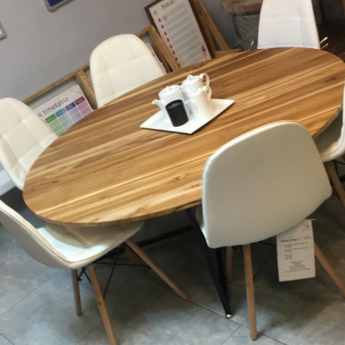 Round low teakwood table 150x150cm
