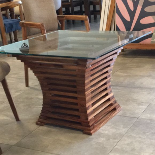Mninga coffee table with glass top