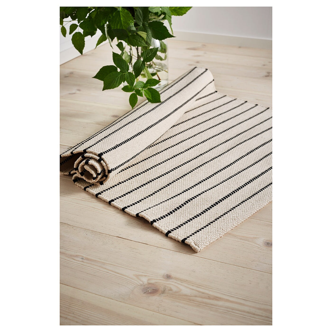 TO_RSLEV rug flatwoven 80x150 stripe white/black