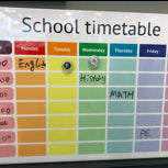 School timetable erasable canvas 40x60cm 1902007
